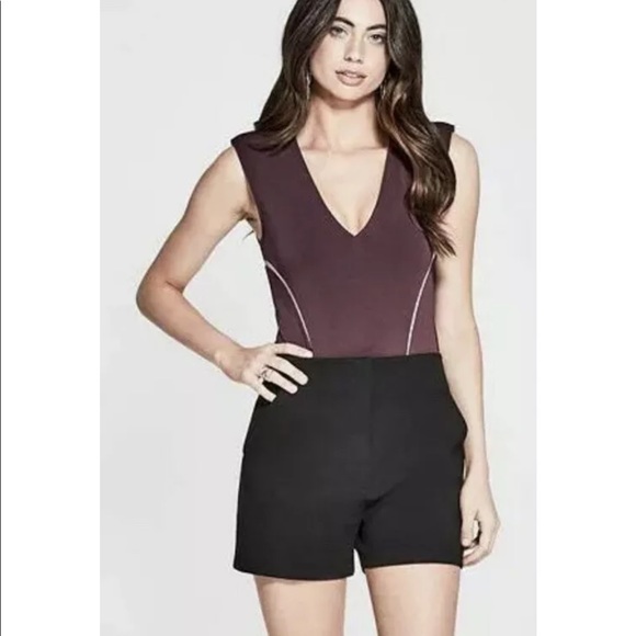 New Guess Marciano Amelia Mesh Sheer Inset Bodysuit Top 0 XS - Picture 4 of 6